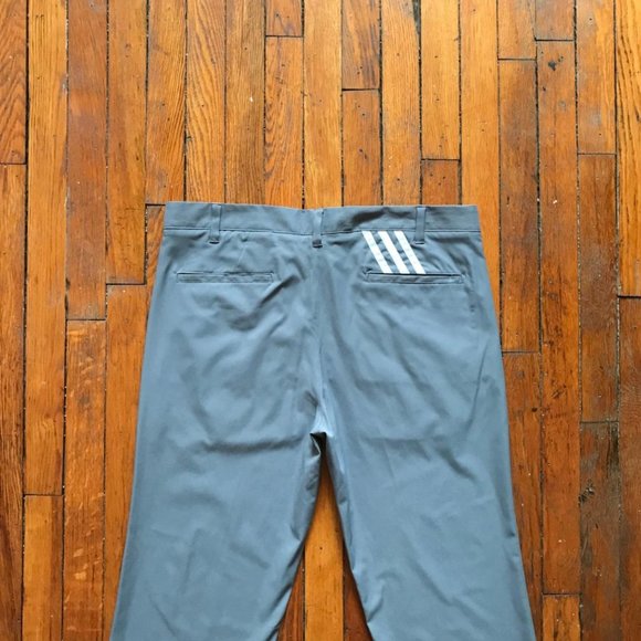 Adidas Golf Puremotion 2016 Men Light Grey White Three Stripe Athletic Pants - Picture 4 of 4